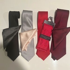 4 ties and 4 pocket square bundle